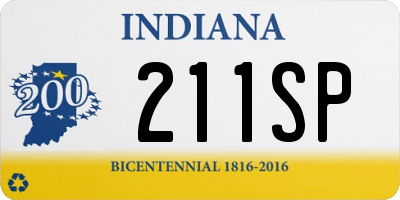 IN license plate 211SP