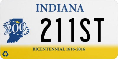 IN license plate 211ST