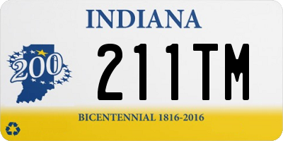 IN license plate 211TM