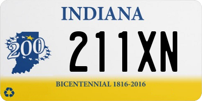IN license plate 211XN