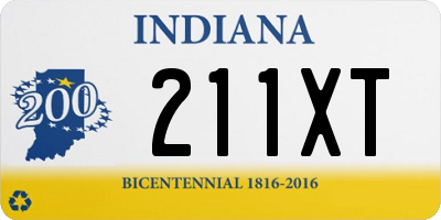 IN license plate 211XT