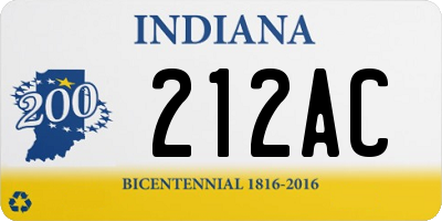 IN license plate 212AC