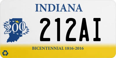 IN license plate 212AI