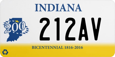 IN license plate 212AV