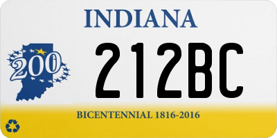 IN license plate 212BC