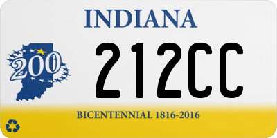 IN license plate 212CC