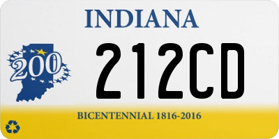 IN license plate 212CD