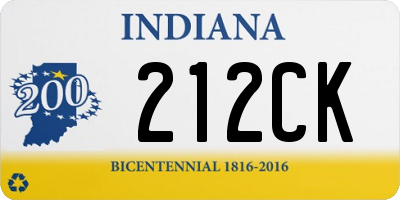 IN license plate 212CK