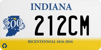 IN license plate 212CM