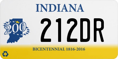 IN license plate 212DR