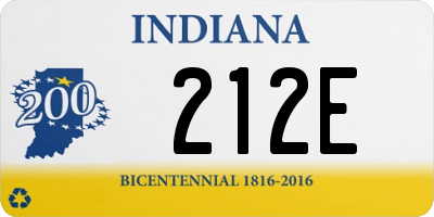 IN license plate 212E