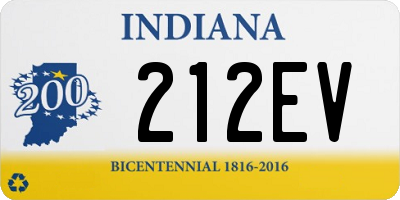 IN license plate 212EV