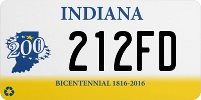 IN license plate 212FD