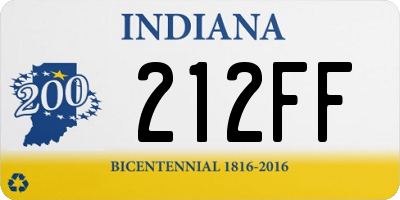 IN license plate 212FF