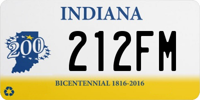 IN license plate 212FM