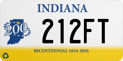 IN license plate 212FT