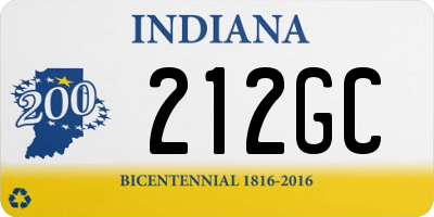 IN license plate 212GC