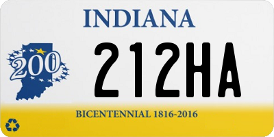 IN license plate 212HA