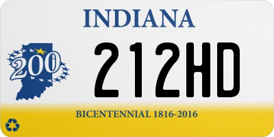 IN license plate 212HD