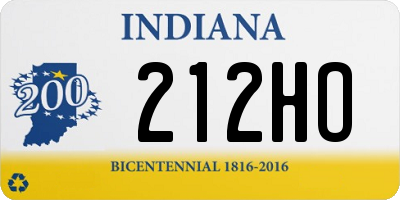 IN license plate 212HO