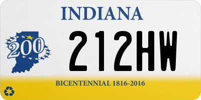 IN license plate 212HW