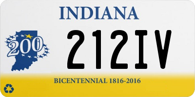 IN license plate 212IV