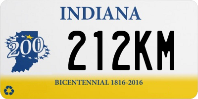 IN license plate 212KM