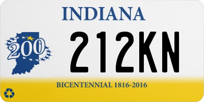 IN license plate 212KN