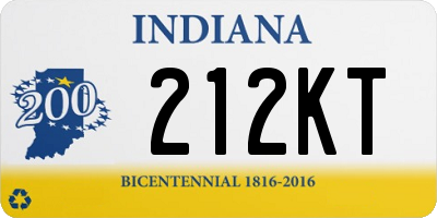 IN license plate 212KT