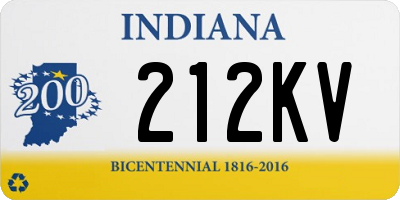 IN license plate 212KV