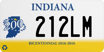 IN license plate 212LM