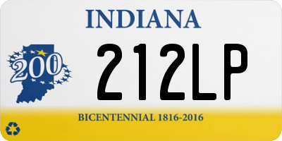 IN license plate 212LP