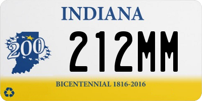 IN license plate 212MM