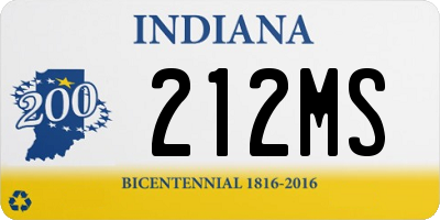 IN license plate 212MS