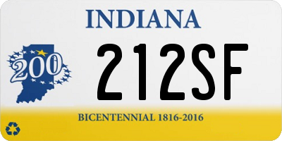 IN license plate 212SF