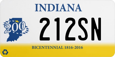 IN license plate 212SN