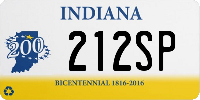 IN license plate 212SP