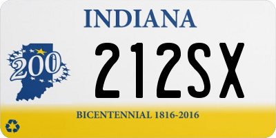 IN license plate 212SX