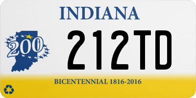 IN license plate 212TD