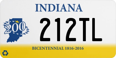 IN license plate 212TL