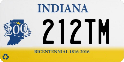 IN license plate 212TM