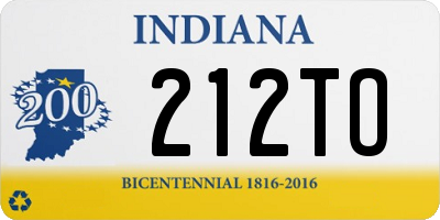 IN license plate 212TO
