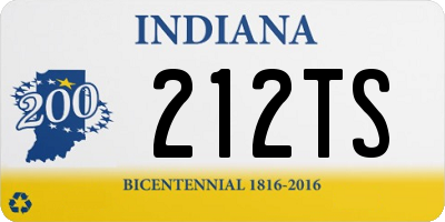 IN license plate 212TS