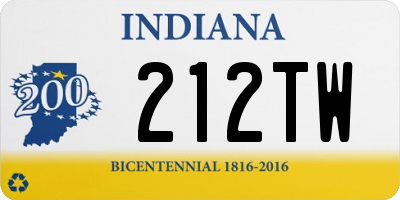 IN license plate 212TW