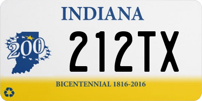 IN license plate 212TX