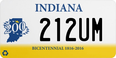 IN license plate 212UM
