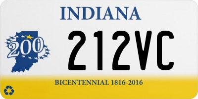 IN license plate 212VC