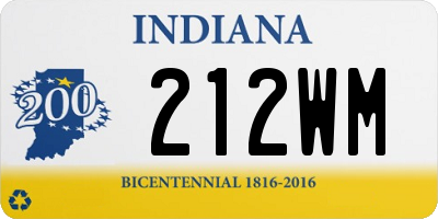 IN license plate 212WM