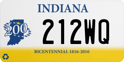 IN license plate 212WQ