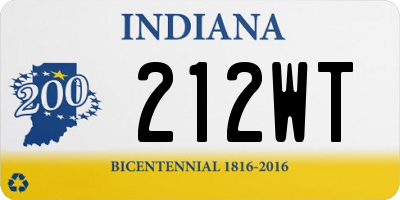 IN license plate 212WT